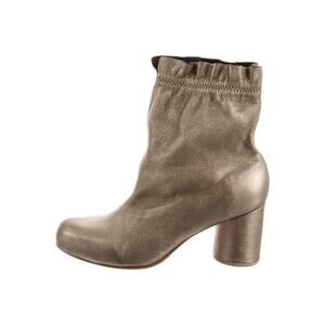 Rachel Comey Bookmark Gold Metallic Leather Pull On Heels Ankle Boots Size 9.5